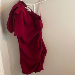 VICI Red one shoulder bow dress- Medium